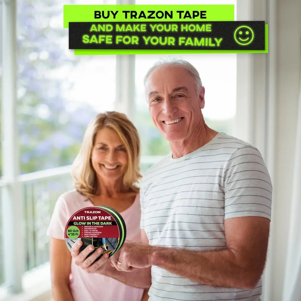 ANTI SLIP TAPE FOR STAIRS OUTDOOR/INDOOR WATERPROOF 2 INCH X 35 FEET